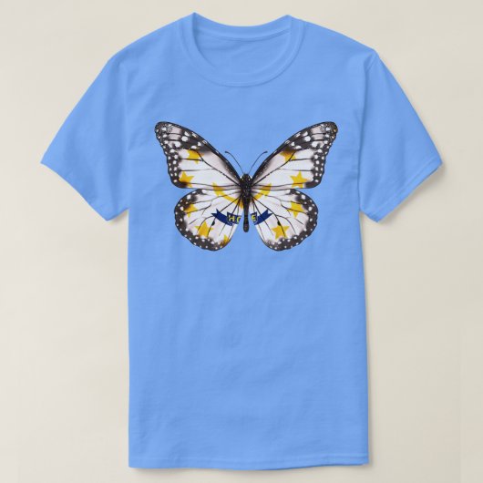 Rhode Island Flag Butterfly Geschenk für Rhode Isl T-Shirt (Design vorne)