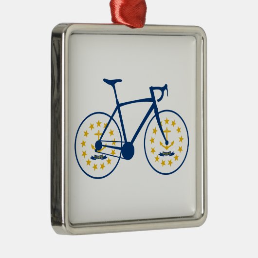 Rhode Island Flag Cycling Ornament Aus Metall (Rechts)