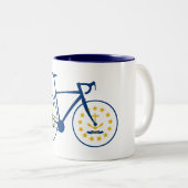Rhode Island Flag Cycling Zweifarbige Tasse (VorderseiteRechts)
