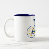 Rhode Island Flag Cycling Zweifarbige Tasse (Links)