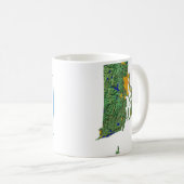 Rhode Island Flag + Karte Tasse (VorderseiteRechts)