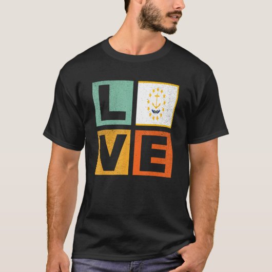 Rhode Island Flag Liebe Rhode Island T-Shirt (Vorderseite)