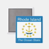 Rhode Island Flag Magnet (Vorderseite/Rückseite)