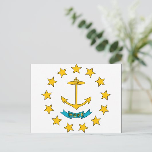 Rhode Island Flag Postkarte (Stehend Vorderseite)