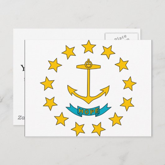 Rhode Island Flag Postkarte (Vorne/Hinten)