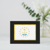 RHODE ISLAND FLAG POSTKARTE (Stehend Vorderseite)