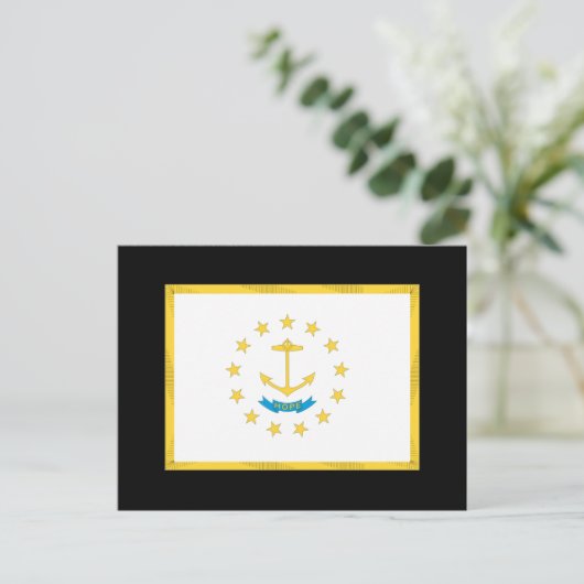 RHODE ISLAND FLAG POSTKARTE (Stehend Vorderseite)