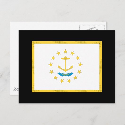 RHODE ISLAND FLAG POSTKARTE (Vorne/Hinten)