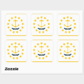 Rhode Island Flag Quadratischer Aufkleber (Blatt)