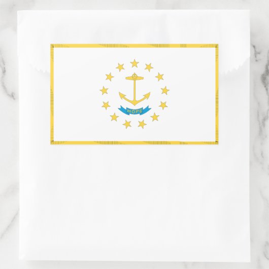 Rhode Island Flag Rechteckiger Aufkleber (Tasche)