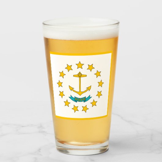 Rhode Island-Flagge Glas (Vorne (Gefüllt))