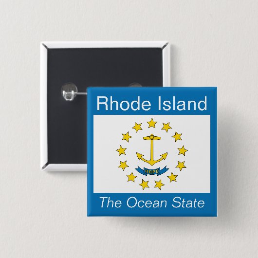 Rhode Island Flaggen-Knopf Button (Vorne & Hinten)
