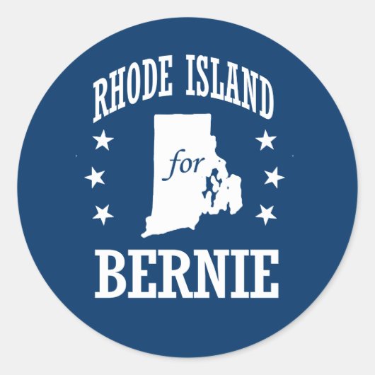 RHODE ISLAND FÜR BERNIE SANDERS RUNDER AUFKLEBER (Vorderseite)