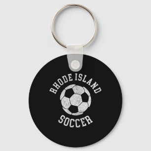 Rhode Island Fußball Retro abgenutzt 90er Jahre Vi Schlüsselanhänger