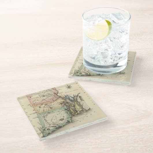 Rhode Island Glasuntersetzer (Schrägansicht)