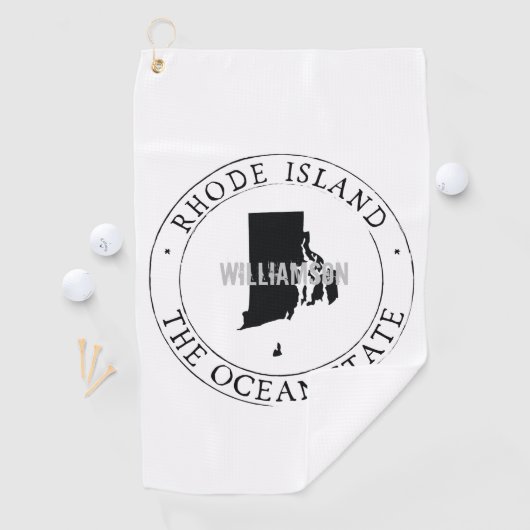 Rhode Island Golf Handtuch Staat Personalisiert (Insitu)