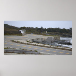 Rhode Island Highway am Ozean Poster