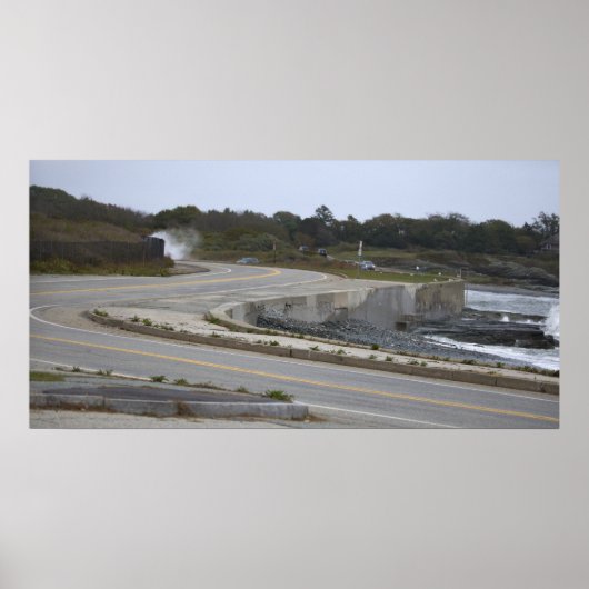 Rhode Island Highway am Ozean Poster (Vorne)