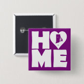 Rhode Island Home Heart State Button Badpin (Vorne & Hinten)