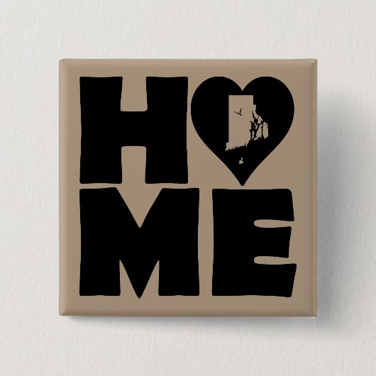 Rhode Island Home Heart State Button Badpin (Vorderseite)