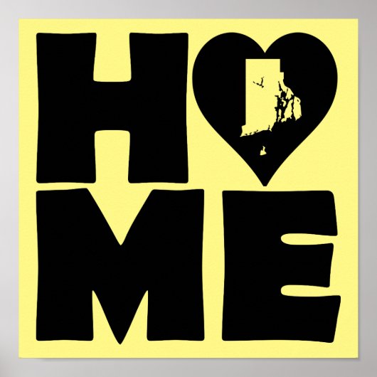 Rhode Island Home Heart State Poster Sign (Vorne)