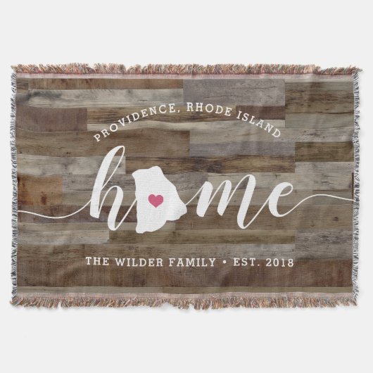 Rhode Island Home State Personalized Wood Look Decke (Vorderseite)