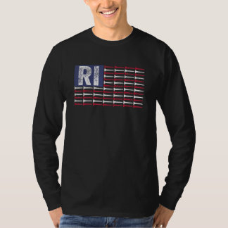Rhode Island Home State Ri American Flag Patriotic T-Shirt
