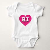 Rhode Island Hot Pink Heart - I Liebe RI Baby Strampler (Vorderseite)