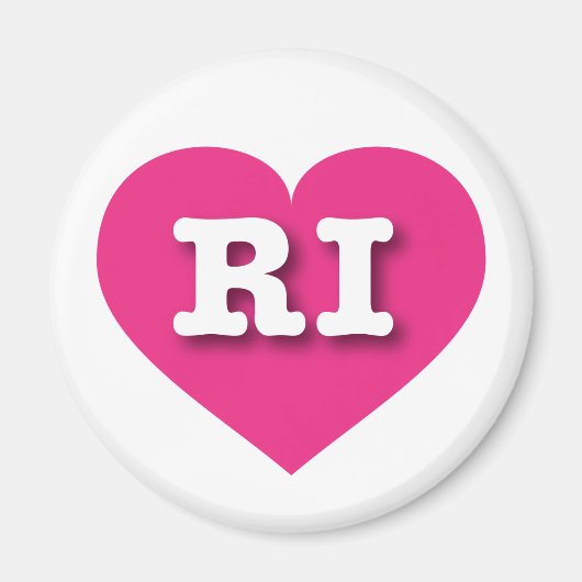 Rhode Island Hot Pink Heart - I Liebe RI Magnet (Vorne)