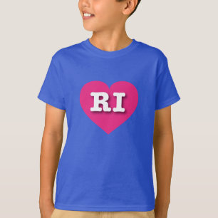 Rhode Island Hot Pink Heart - I Liebe RI T-Shirt