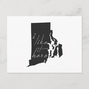 Rhode Island I like it Hier Staat Silhouette Black Postkarte