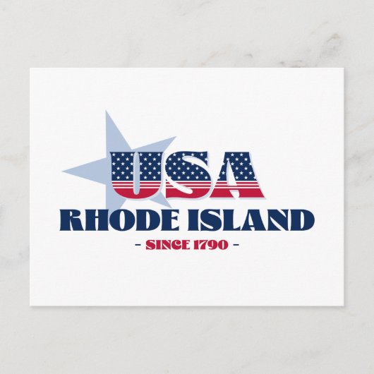 Rhode Island in Rot, Weiß und Blau Postkarte (Vorderseite)