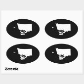 Rhode Island in Weiß und Schwarz Ovaler Aufkleber (Blatt)