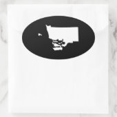 Rhode Island in Weiß und Schwarz Ovaler Aufkleber (Tasche)