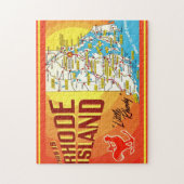 Rhode Island Karte 11 x 14 Puzzle (Vertikal)