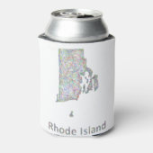 Rhode Island Karte Dosenkühler (Kanne Rückseite)