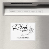Rhode Island Karte Einfaches Minimalistisches Souv Magnet (In Situ (Geschirrspüler))