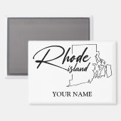 Rhode Island Karte Einfaches Minimalistisches Souv Magnet (Vorderseite/Rückseite)