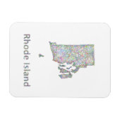 Rhode Island Karte Magnet (Horizontal)