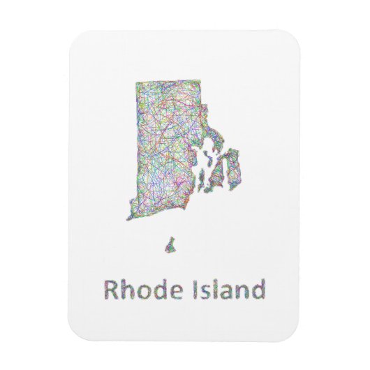 Rhode Island Karte Magnet (Vertikal)