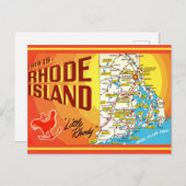 Rhode Island Karte Postkarte (Vorne/Hinten)