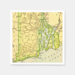 Rhode Island Karte Postkarte Serviette