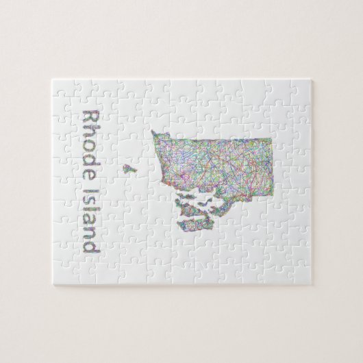 Rhode Island Karte Puzzle (Horizontal)
