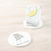 Rhode Island Karte Sandstein Untersetzer (Seite)