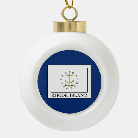Rhode Island Keramik Kugel-Ornament (Vorderseite)
