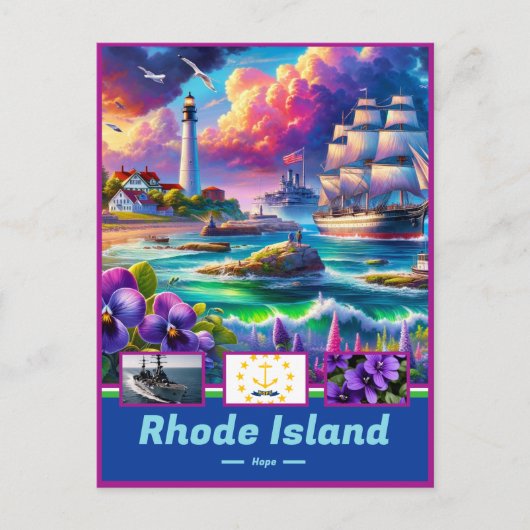 Rhode Island Küste Elegante Landschaftlich Postkarte (Vorderseite)