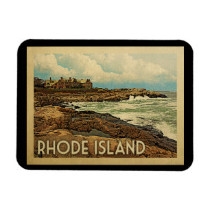 Rhode Island Küsten-Vintage Reise Magnet