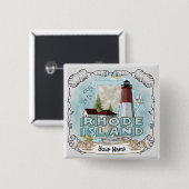 Rhode Island Leuchtturm Button (Vorne & Hinten)