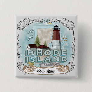 Rhode Island Leuchtturm Button