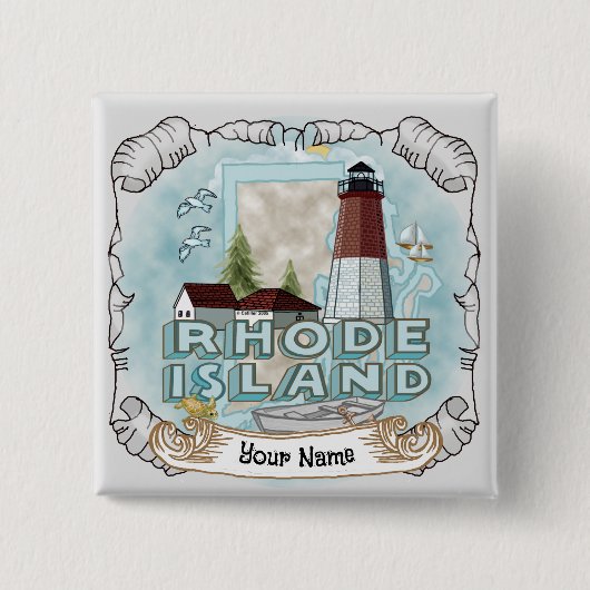 Rhode Island Leuchtturm Button (Vorderseite)